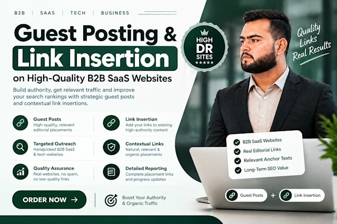 do b2b saas guest posting and high DR link insertion