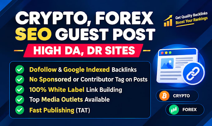 publish crypto, bitcoin, and forex guest post with backlinks