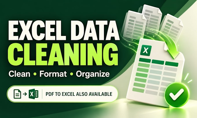 clean and format excel data and convert PDF tables to excel
