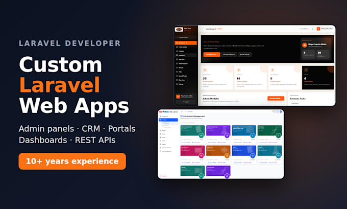 develop a custom laravel web app, admin panel, CRM or portal