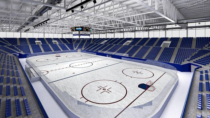 design a 3d ice skating rink and create realistic architectural renders