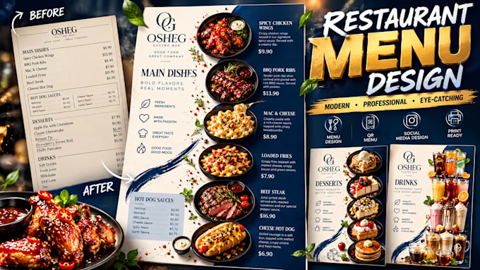 redesign your restaurant or cafe menu