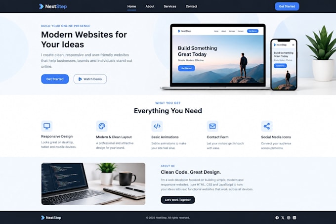 build a responsive website or landing page