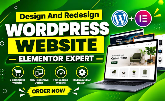 design, redesign modern responsive wordpress website using elementor pro