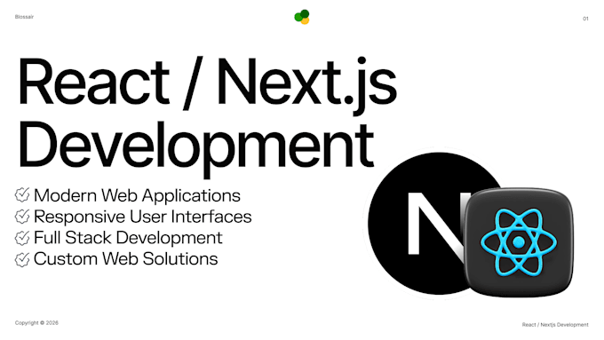 develop a modern react or nextjs website or web application