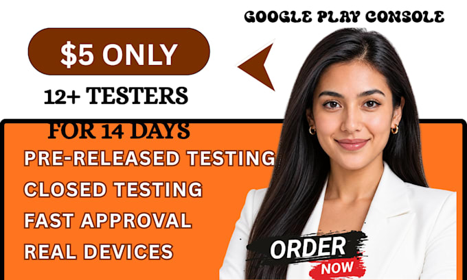 provide 12 app testers or 20 app testers for google play closed testing