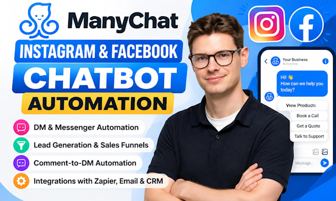 build manychat instagram facebook messenger chatbot automation