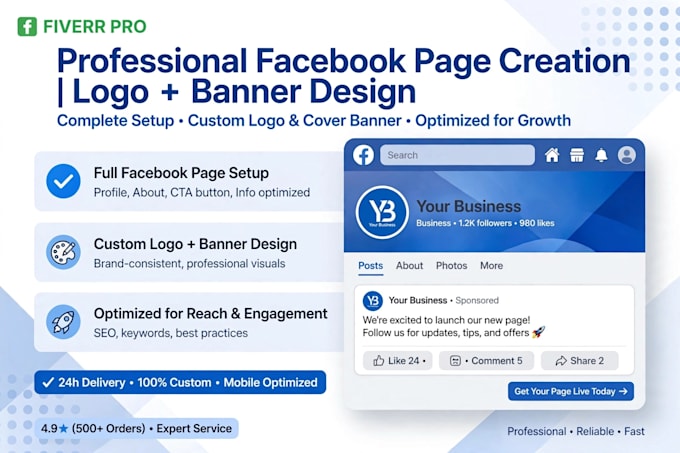 creat professional facebook page and design eye catching youtube thumbnail
