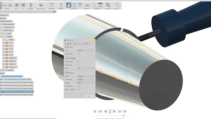 provide cam toolpath, g code and can cnc for machine with axis use fusion 360