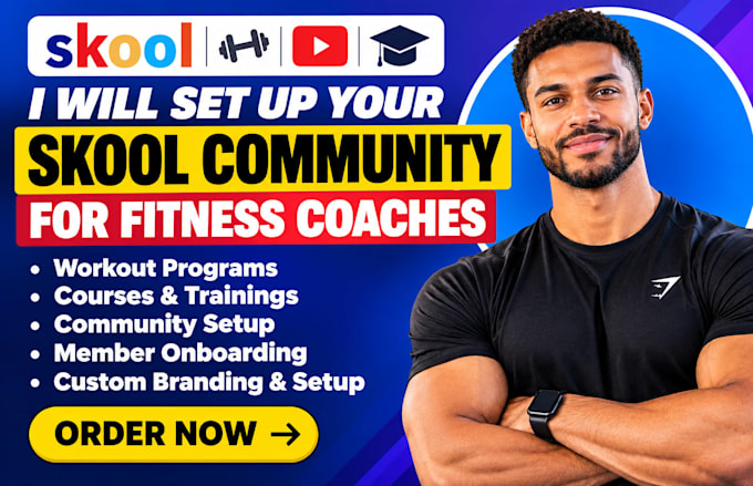 skool community setup for fitness coaches, workout programs courses