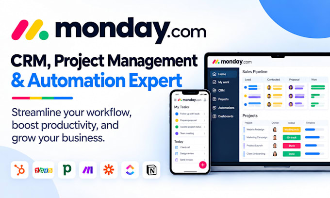 setup monday CRM monday com project management monday automation