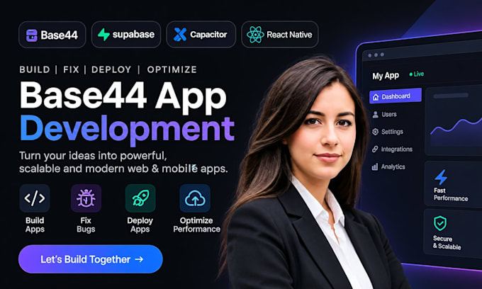 build and fix your base44 app, capacitor ios, android mvp