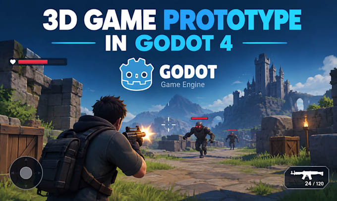 create a 3d game prototype in godot 4 from your game idea