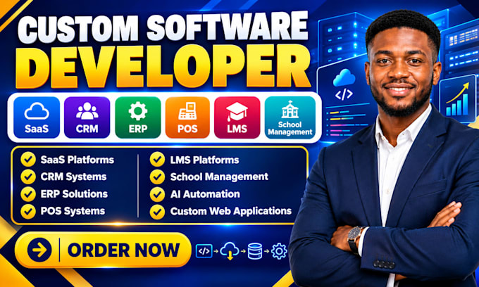 software saas developer system ai automation erp crm pos lms school management