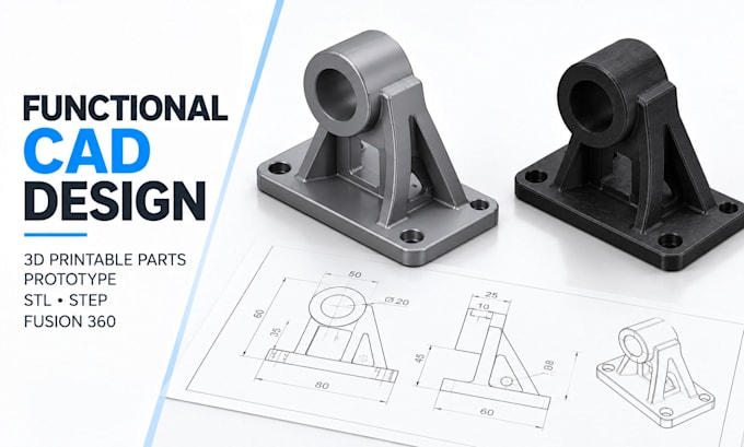 design functional cad engineer 3d printable parts prototype stl step fusion 360