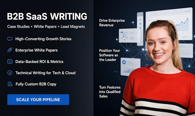write technical saas case study white paper b2b seo lead magnet content writing