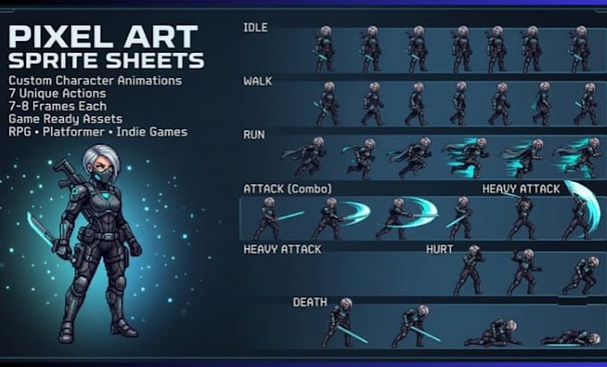 pixel art character pixel character design sprite sheet pixel art game art