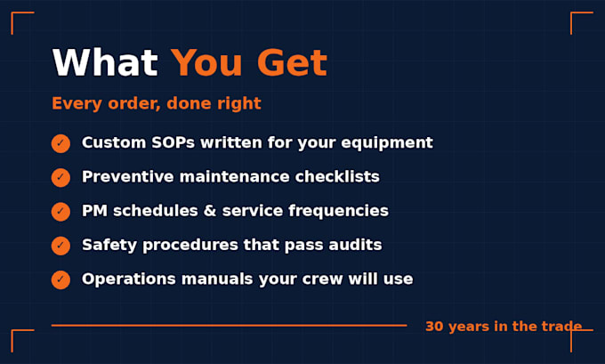 write maintenance sops and preventive maintenance plans