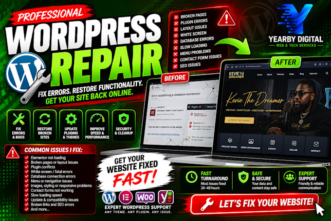 professionally repair and troubleshoot your wordpress website
