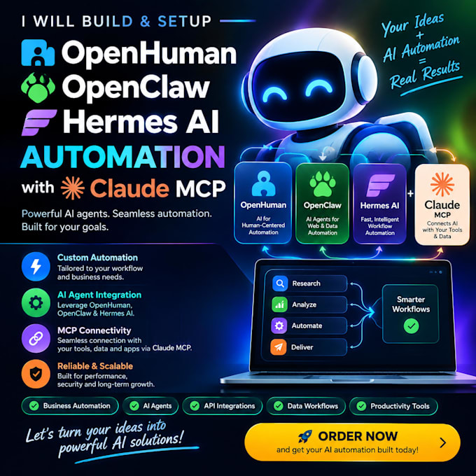 build openhuman openclaw hermes ai automation with claude mcp