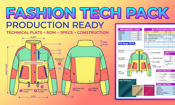 create fashion clothing tech pack for manufacturing