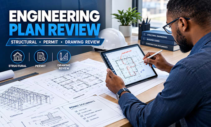 review engineering plans, structural drawings and permit submission