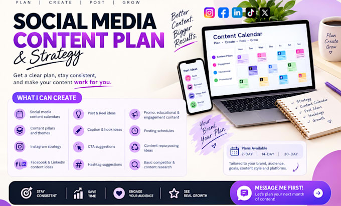 create a social media content calendar and strategy