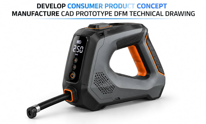 develop consumer product concept manufacture cad prototype dfm technical drawing