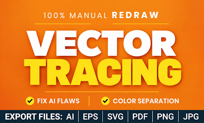 vectorize image, redraw, vector trace and fix ai flaws