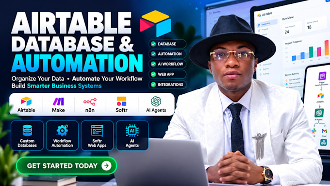build airtable database airtable automation softr webapp make com automation