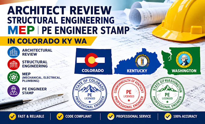 architect review structural engineering mep pe engineer stamp in colorado ky wa