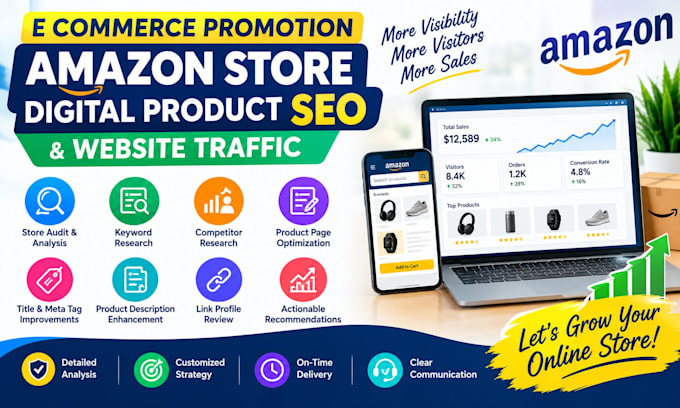 do ecommerce promotion amazon store digital product seo analysis website traffic
