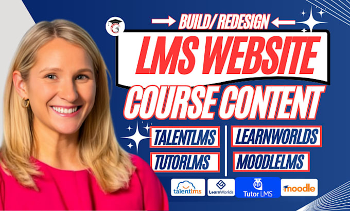 create or redesign course content on talentlms, learnworlds, learndash, tutorlms