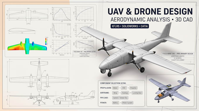 design your uav drone aircraft or rc plane