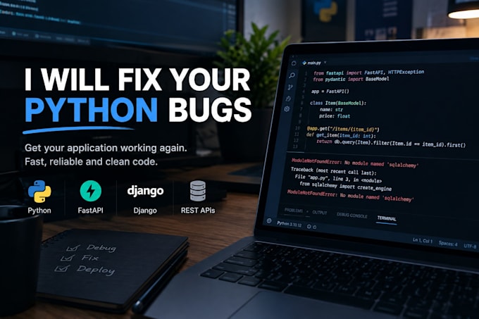 fix bugs and errors in your python application