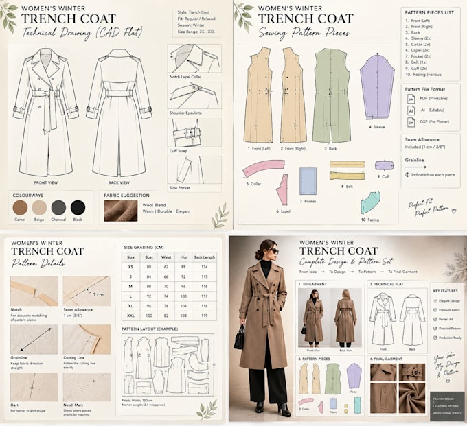 create fashion designs and clothing patterns