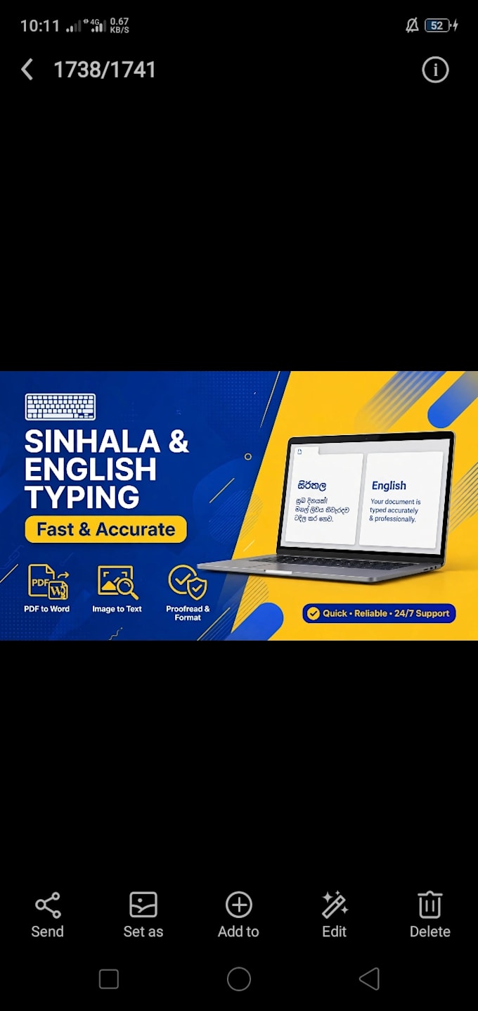 do sinhala and english typing and translation