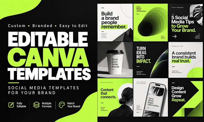 design editable canva social media templates
