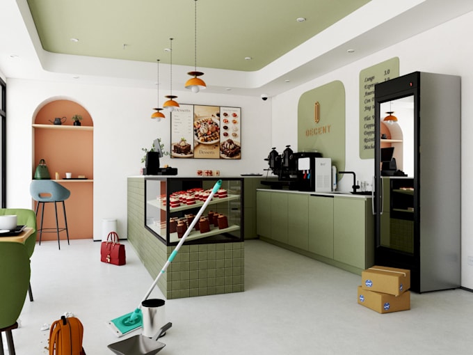 design modern public space interior with 3ds max vray