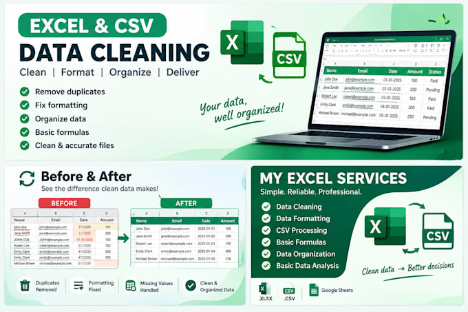 clean and format your excel or CSV data