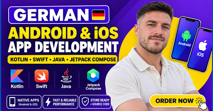 develop german android and ios app using kotlin, swift, java, jatpack compose