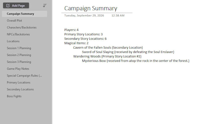 write, edit or review your rpg campaign