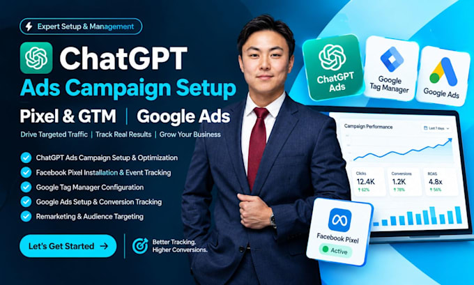 setup chatgpt openai ads campaign google ads pixel and conversion API with GTM