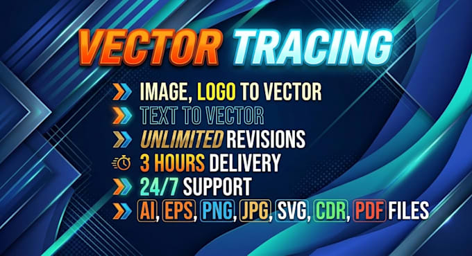vector trace, recreate logo and convert image to vector cdr svg ai