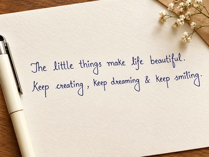 beautifully handwrite your notes, quotes and messages