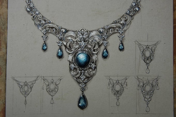 do draw a jewelry design, illustration