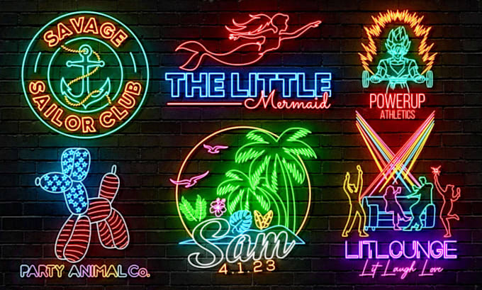design neon logo for you