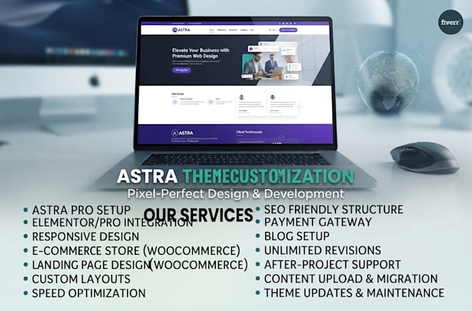 create a responsive wordpress website with astra theme