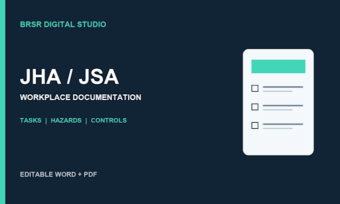 create a professional jha jsa or workplace hazard analysis