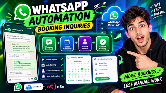set up whatsapp cloud API and automate booking inquiries